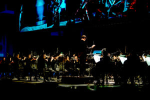 LIve orchestra plays in sync with movie track