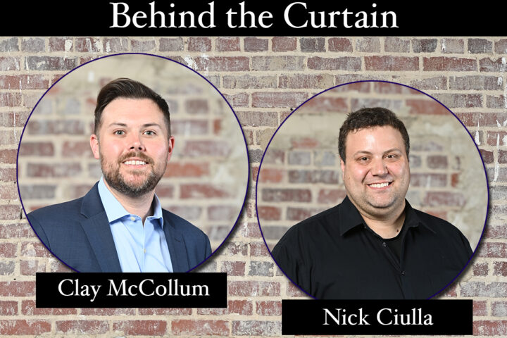 Clay McCollum and Nick Ciulla backstage at an ASO special event