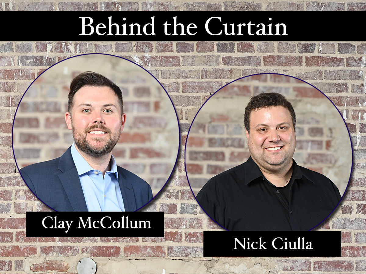 Clay McCollum and Nick Ciulla backstage at an ASO special event