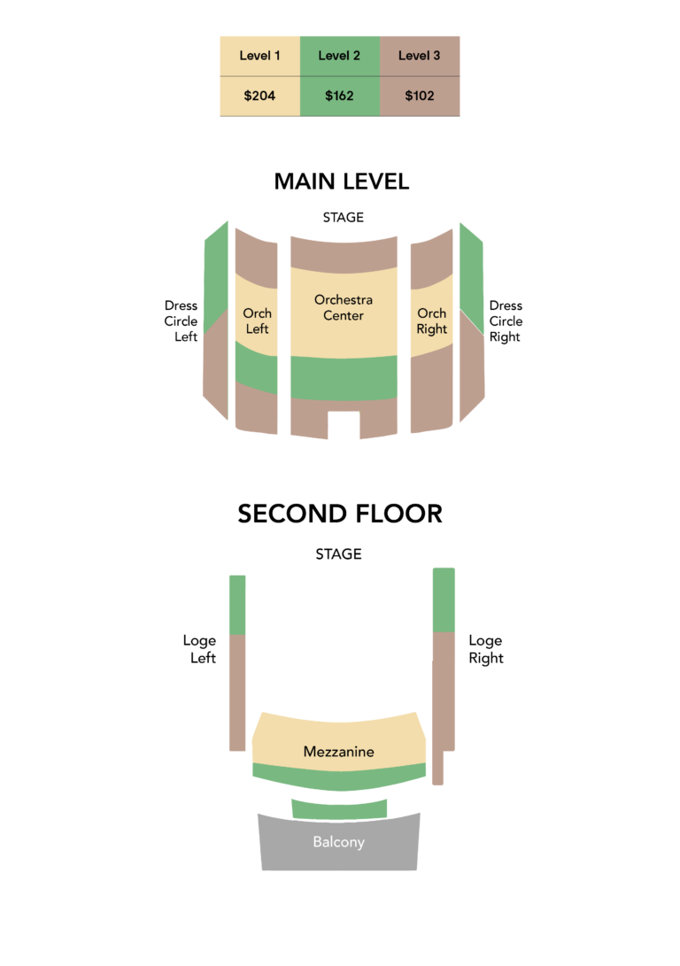 Coffee concerts seating map at Alys Stephens Center Birmingham Alabama
